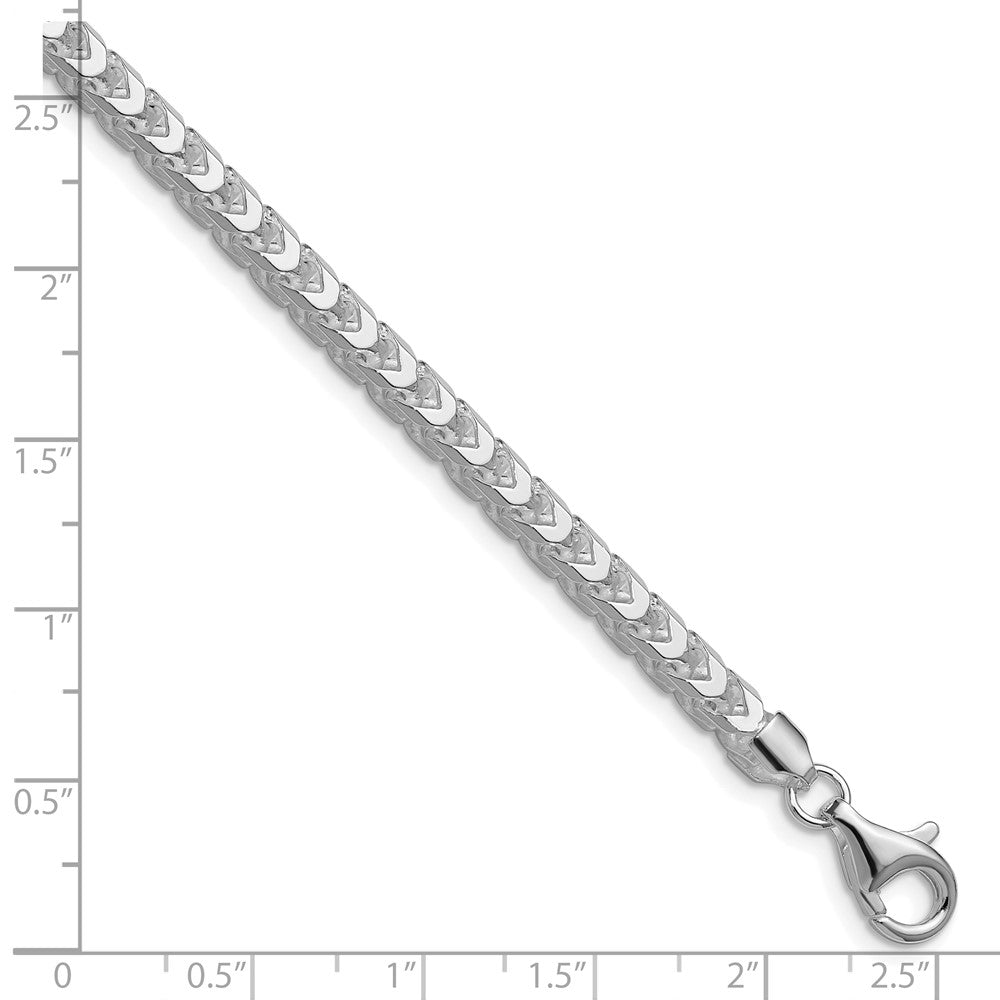 Sterling Silver Rhodium-plated 4.7mm D/C Square Franco Chain QQF140R-8