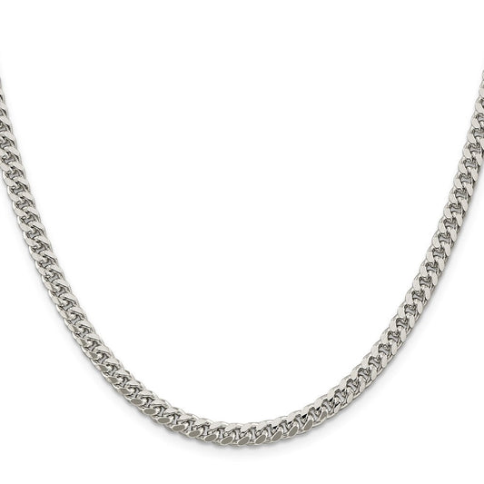 Sterling Silver 5mm Domed w/ Side D/C Curb ChainQRC150