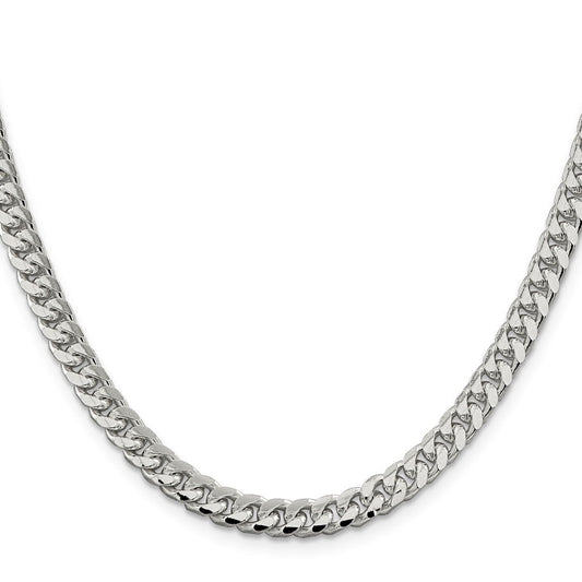 Sterling Silver 6mm Domed w/ Side D/C Curb ChainQRC180