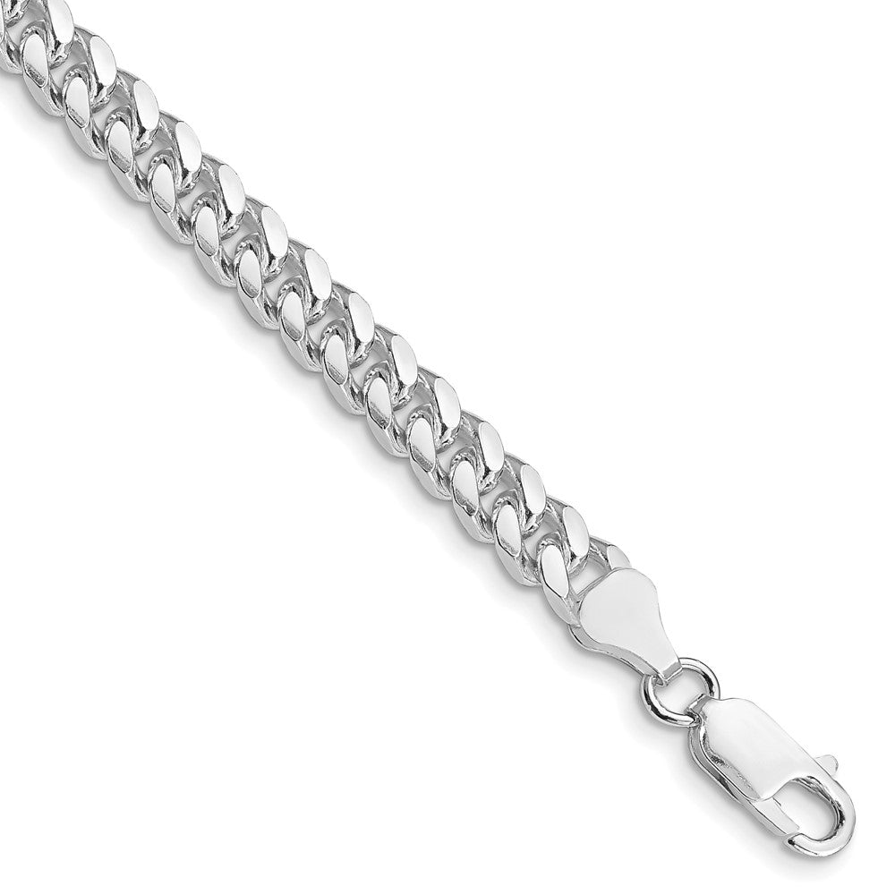 Sterling Silver Rhodium-plated 6mm Domed w/ Side D/C Curb Chain QRC180R-8