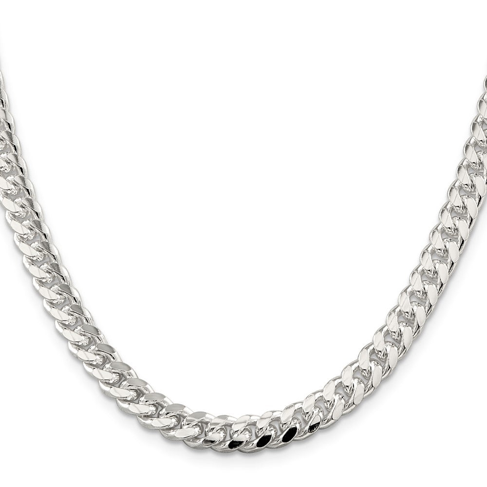Sterling Silver 7mm Domed w/ Side D/C Curb ChainQRC200
