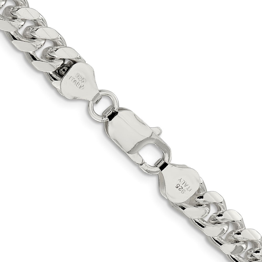 Sterling Silver 7.35mm Domed w/ Side D/C Curb ChainQRC220
