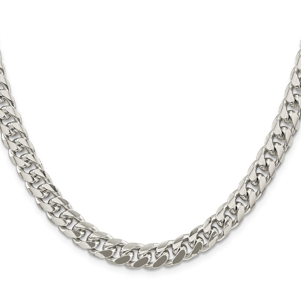 Sterling Silver 8.5mm Domed w/ Side D/C Curb ChainQRC240