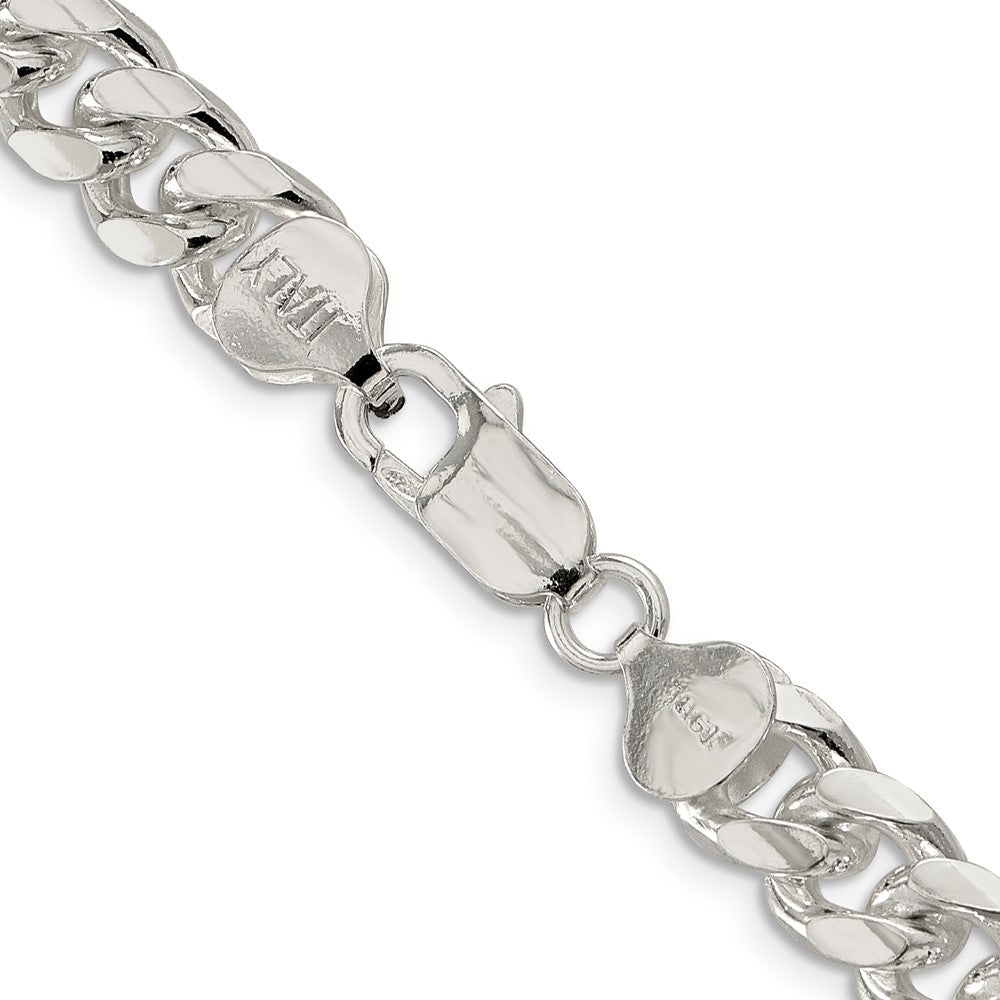 Sterling Silver 8.5mm Domed w/ Side D/C Curb ChainQRC240