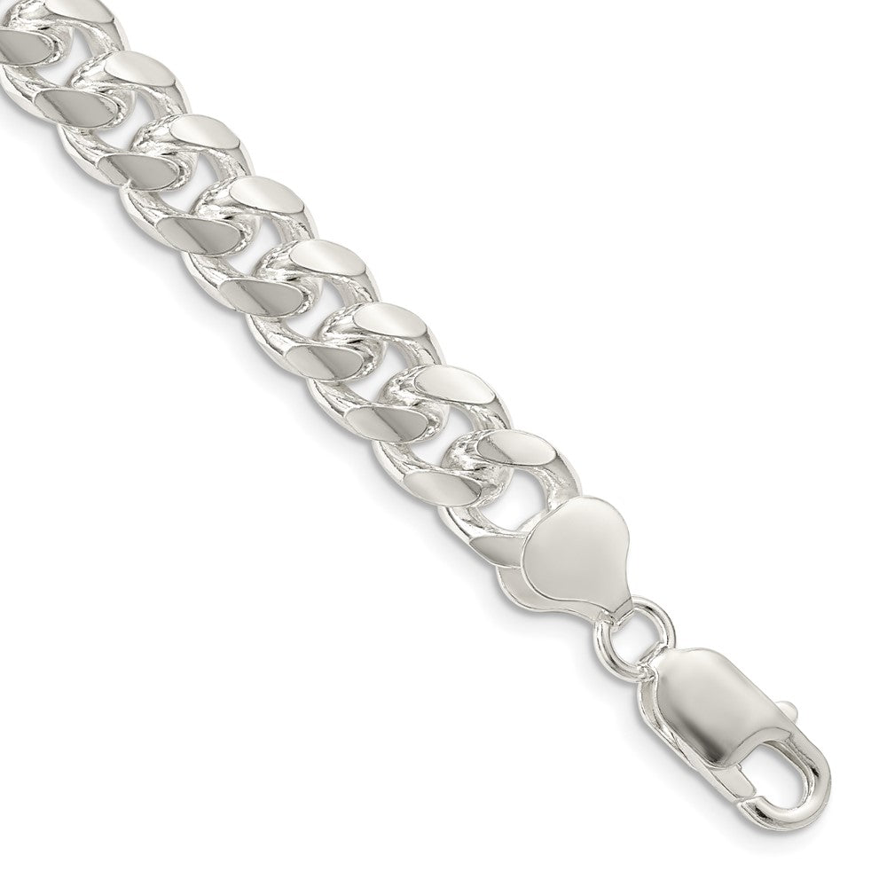 Sterling Silver 8.5mm Domed w/ Side D/C Curb Chain QRC240-8