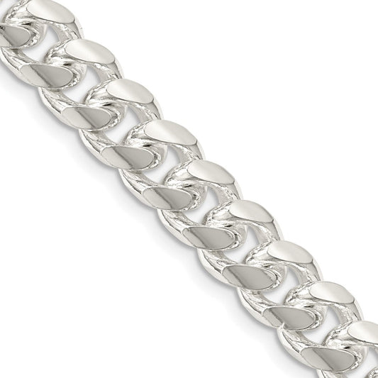 Sterling Silver 8.5mm Domed w/ Side D/C Curb ChainQRC240
