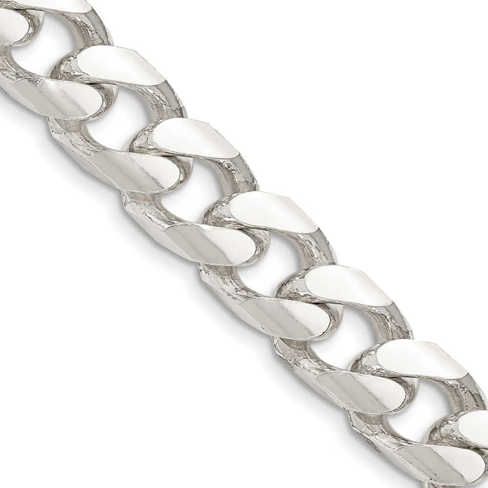 Sterling Silver 11mm Domed w/ Side D/C Curb ChainQRC350