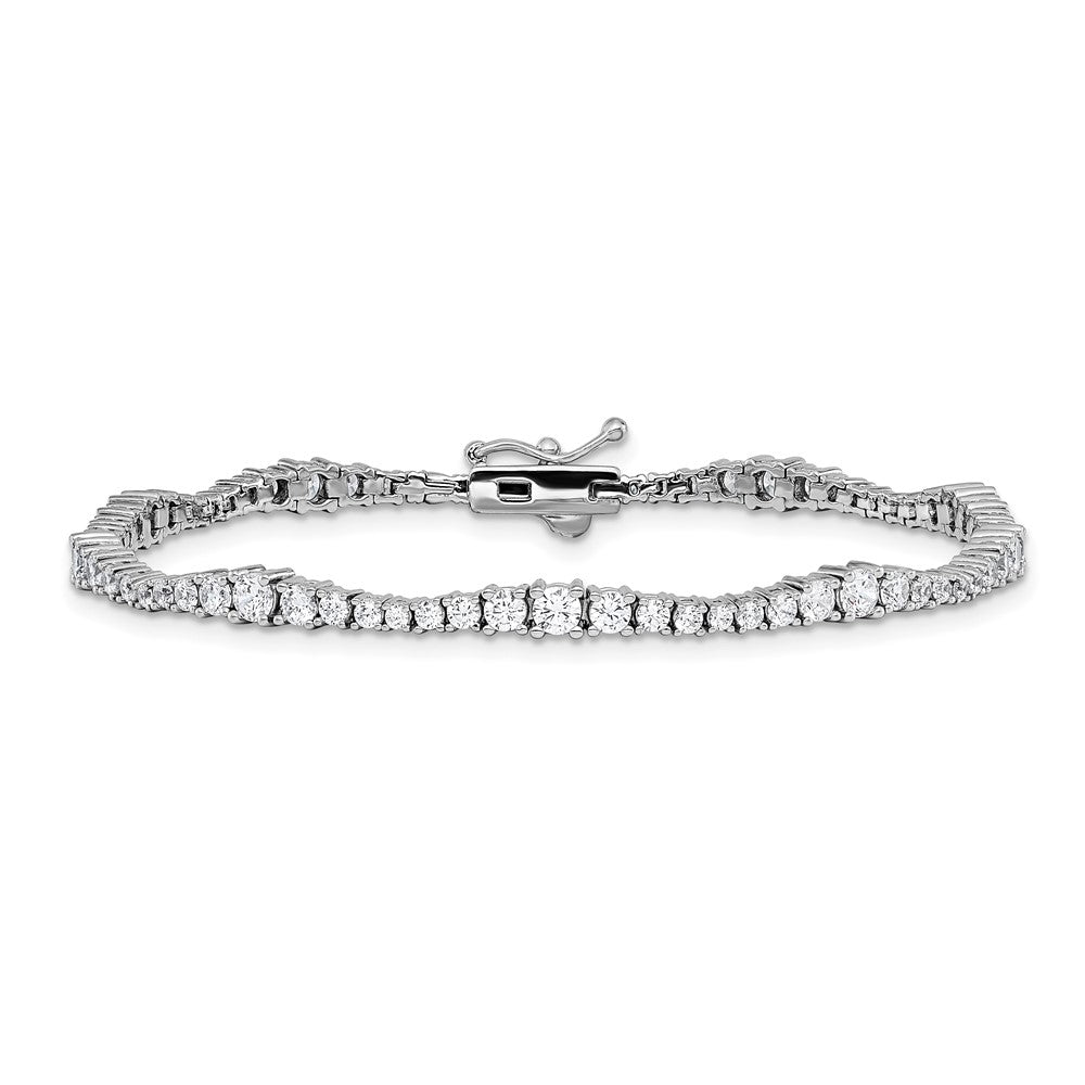 Sterling Shimmer Sterling Silver Rhodium-plated CZ 79 Stone 7 inch Bracelet QSH179-7
