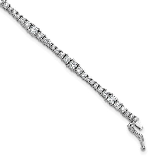 Sterling Shimmer Sterling Silver Rhodium-plated CZ 79 Stone 7 inch Bracelet QSH179-7