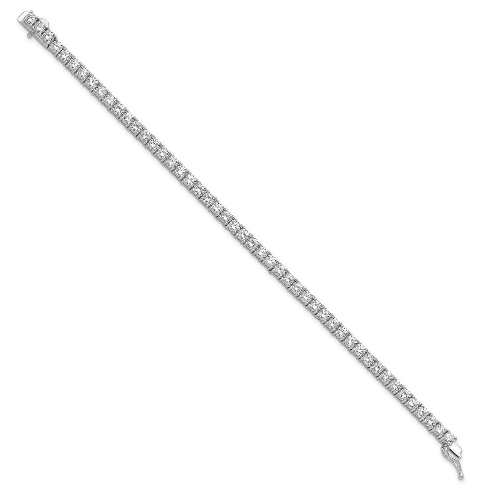 Sterling Shimmer Sterling Silver Rhodium-plated 3.5mm CZ 48 Stone 7 inch Bracelet QSH181-7