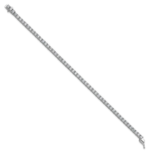 Sterling Shimmer Sterling Silver Rhodium-plated 3.5mm CZ 54 Stone 8 inch Bracelet QSH181-8