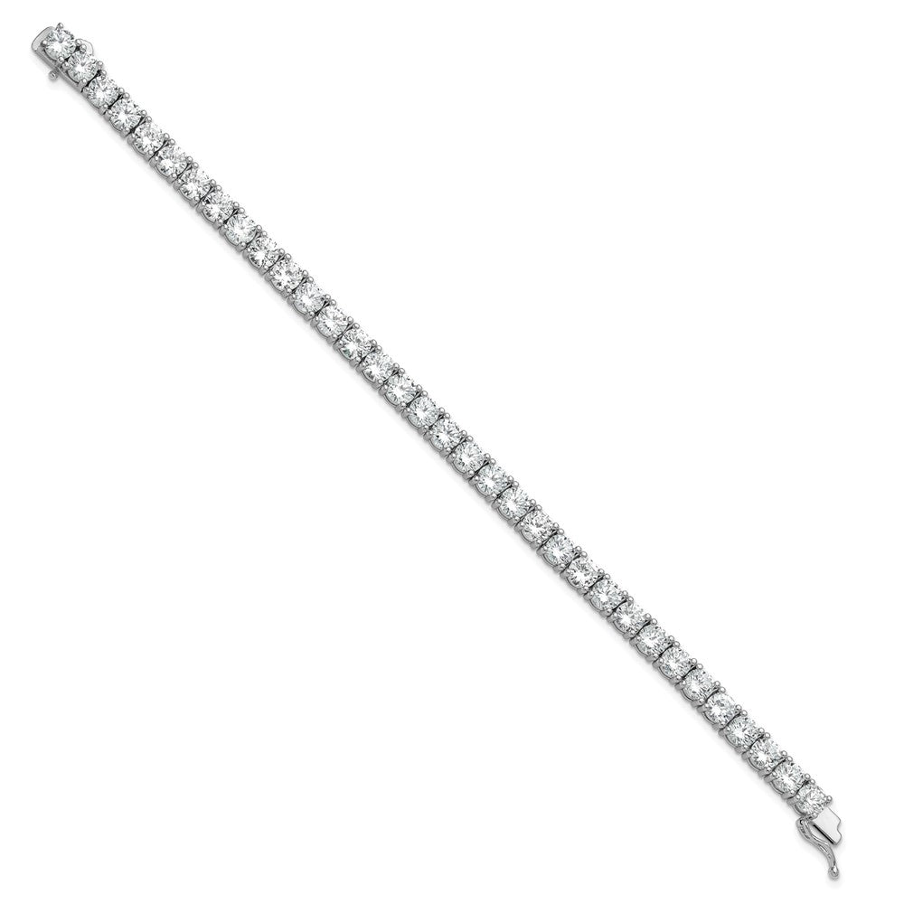 Sterling Shimmer Sterling Silver Rhodium-plated 5mm CZ 34 Stone 7 inch Bracelet QSH183-7