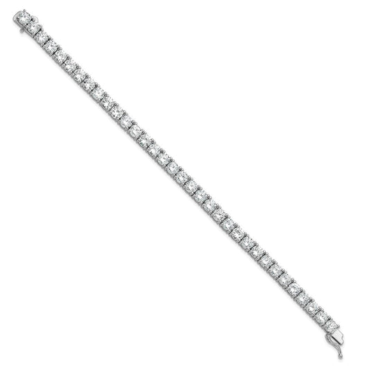 Sterling Shimmer Sterling Silver Rhodium-plated 5mm CZ 34 Stone 7 inch Bracelet QSH183-7