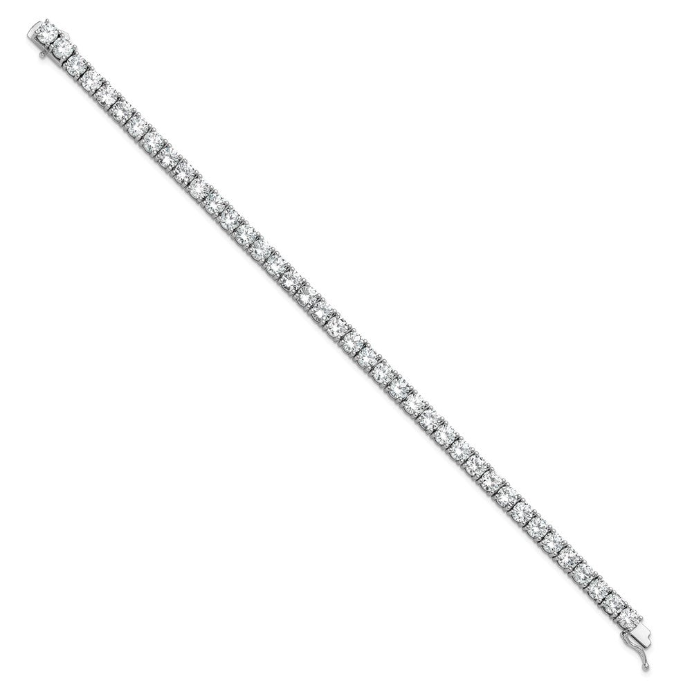 Sterling Shimmer Sterling Silver Rhodium-plated 5mm CZ 39 Stone 8 inch Bracelet QSH183-8