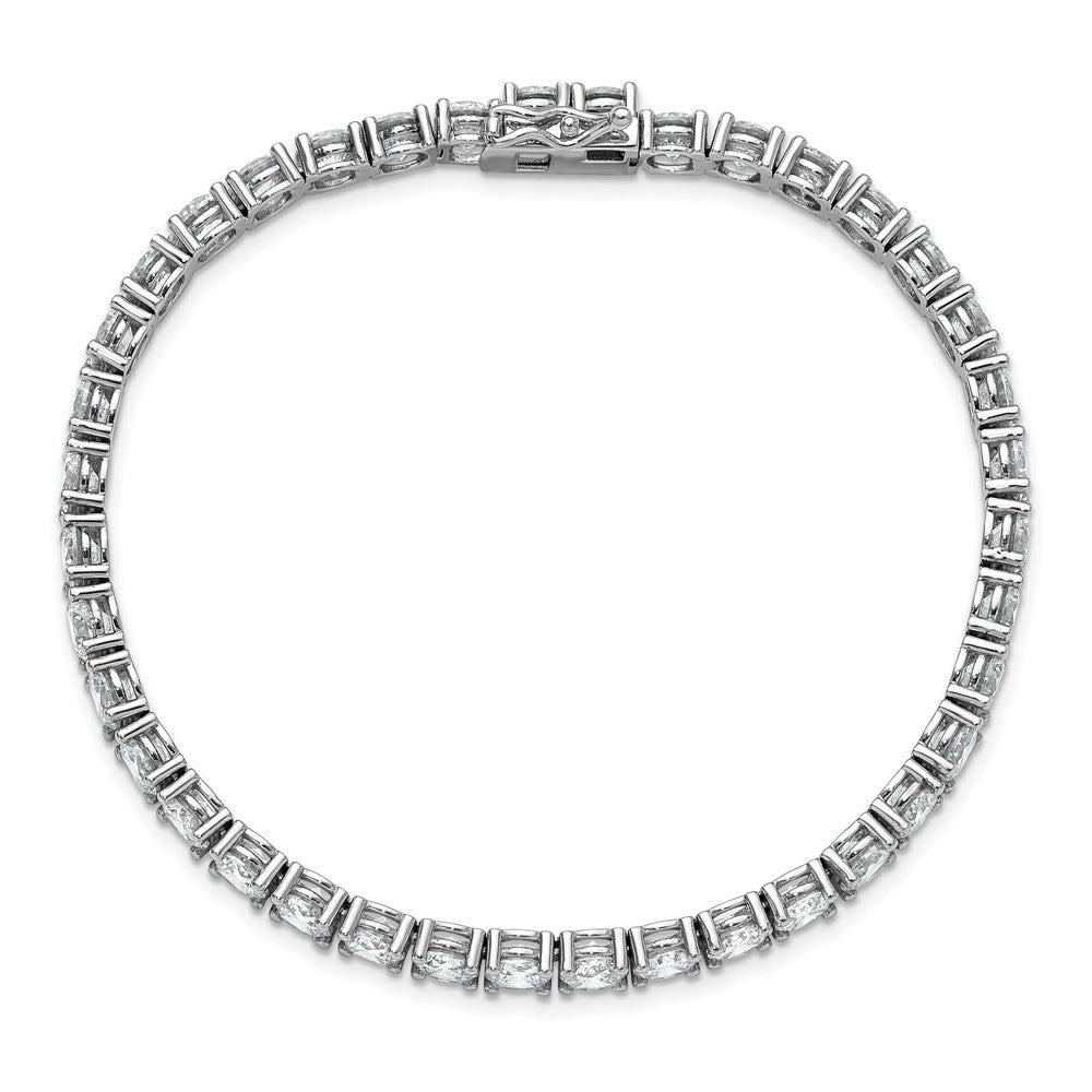 Sterling Shimmer Sterling Silver Rhodium-plated 5mm CZ 39 Stone 8 inch Bracelet QSH183-8