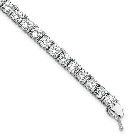 Sterling Shimmer Sterling Silver Rhodium-plated 5mm CZ 39 Stone 8 inch Bracelet QSH183-8