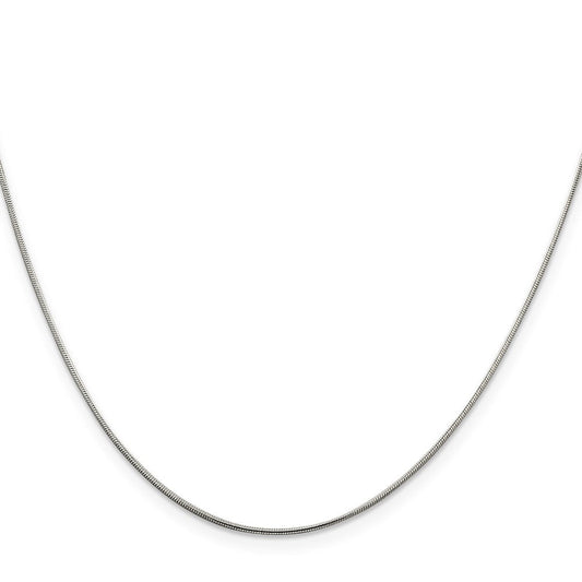 Sterling Silver Rhodium-plated .8mm Round Snake ChainQSN020R