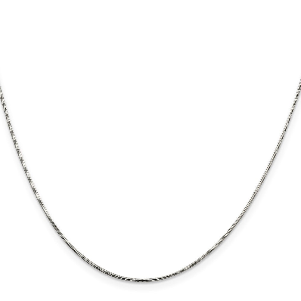 Sterling Silver Rhodium-plated .8mm Round Snake Chain w/2in ext. QSN020RH