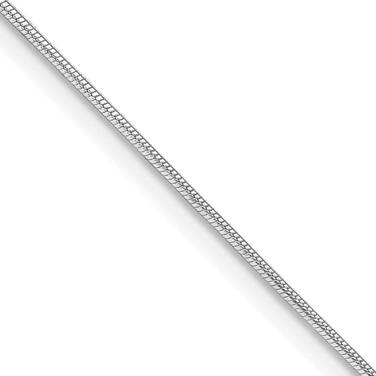 Sterling Silver Rhodium-plated .8mm Round Snake Chain w/2in ext. QSN020RH