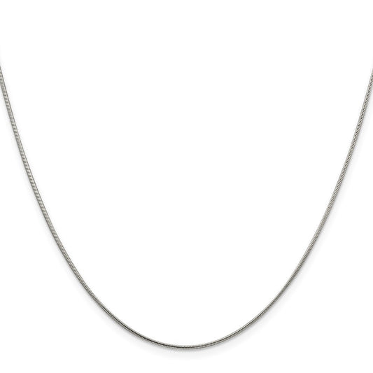 Sterling Silver Rhodium-plated 1mm Round Snake ChainQSN030R