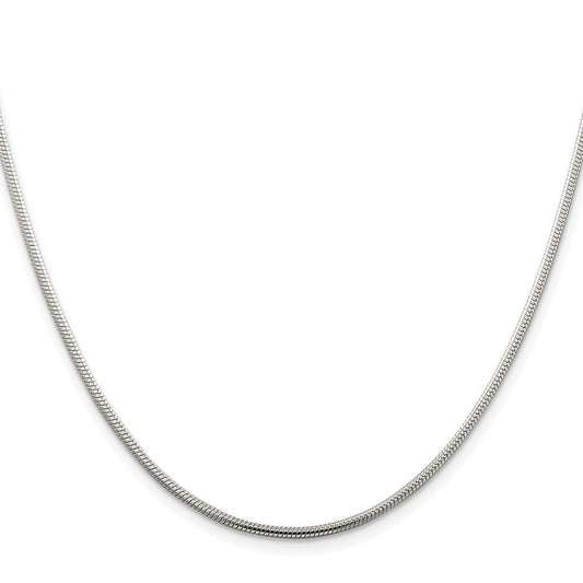 Sterling Silver Rhodium-plated 1.75mm Snake ChainQSN050R