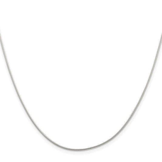 Sterling Silver 1mm Round Snake ChainQSNL030