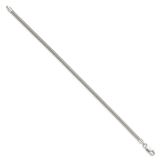 Sterling Silver 3mm Round Snake Chain QSNL080-8