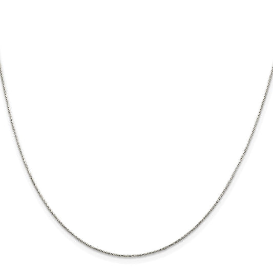 Sterling Silver Rhodium-plated .85mm Diamond-cut Round Spiga ChainQSR025R