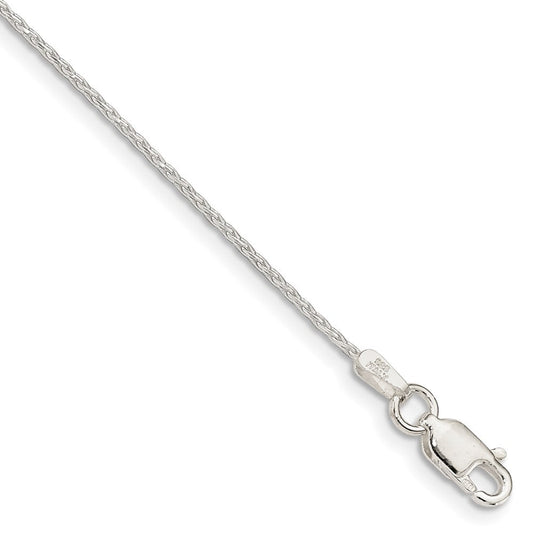 Sterling Silver 1.25mm Diamond-cut Round Spiga Chain QSR035-8