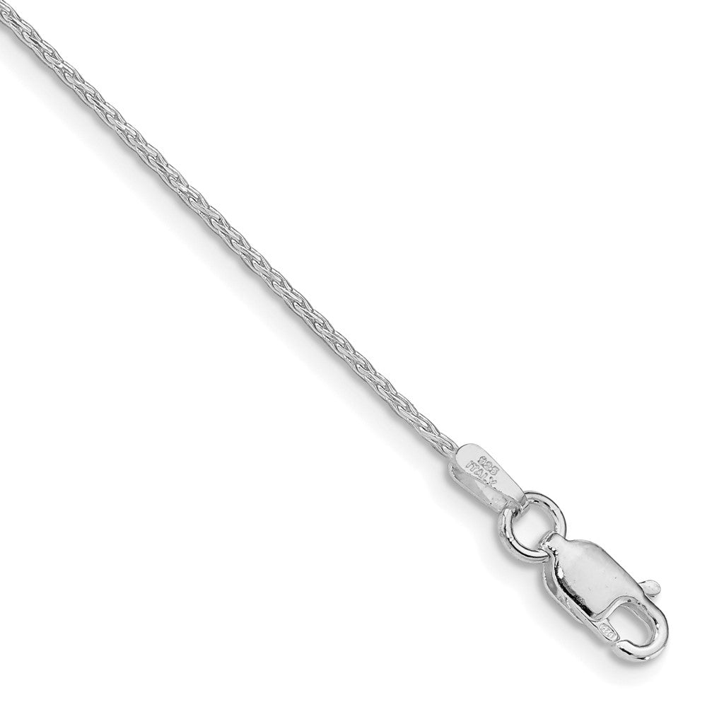 Sterling Silver Rhodium-plated 1.25mm Diamond-cut Round Spiga Chain QSR035R-8