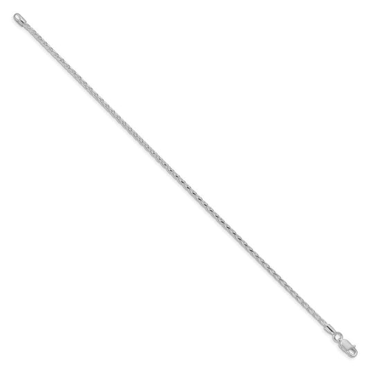 Sterling Silver Rhodium-plated 2.15mm Diamond-cut Round Spiga Chain QSR060R-8