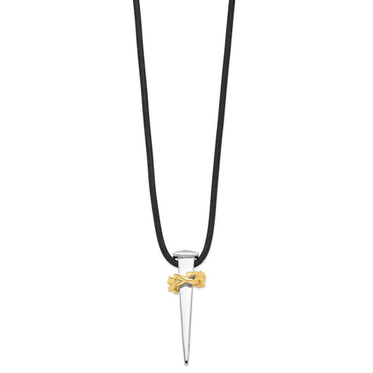 Sentimental Expressions Sterling Silver Gold-plated No Greater Love Nail 16 Inch Necklace QSX113
