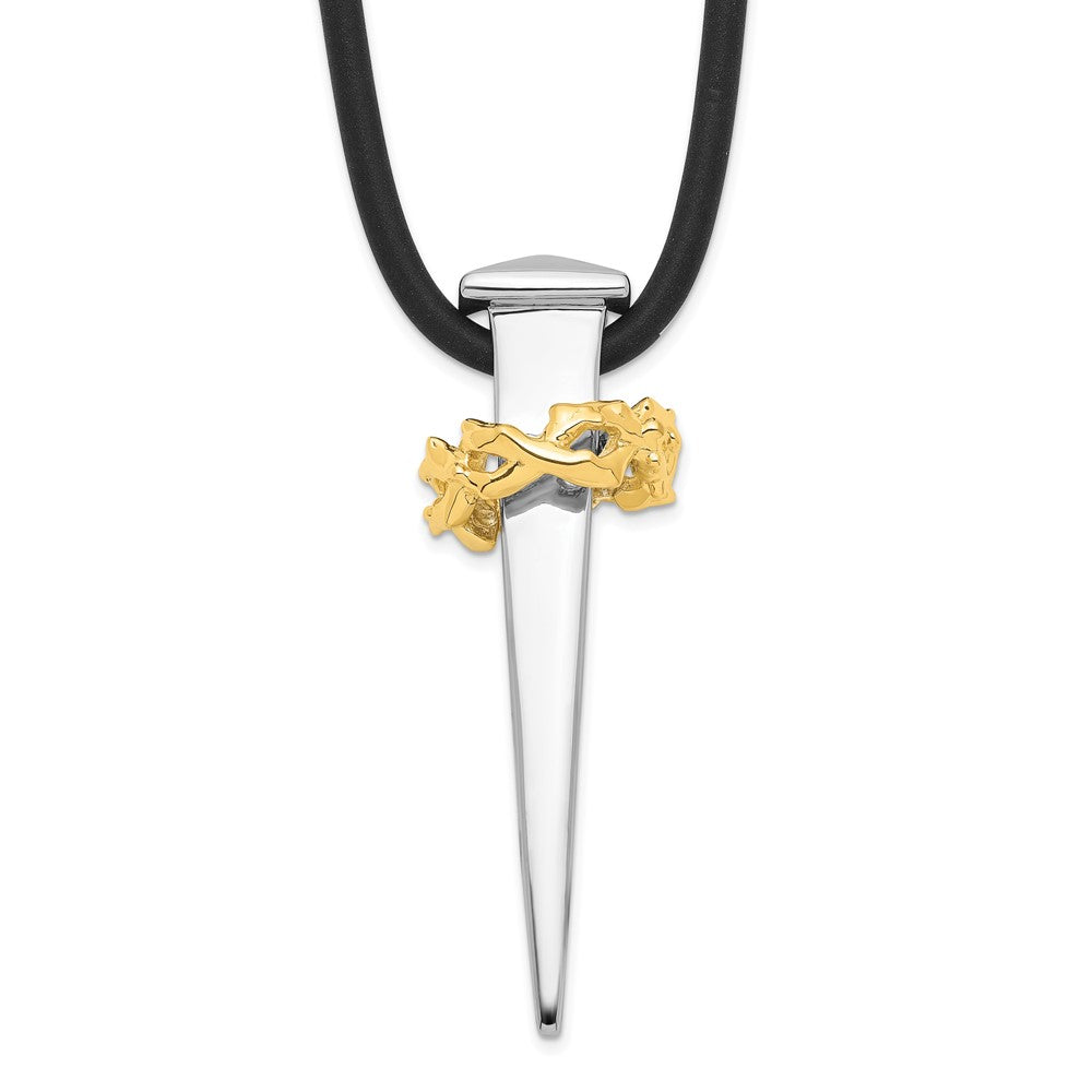 Sentimental Expressions Sterling Silver Gold-plated No Greater Love Nail 16 Inch Necklace QSX113