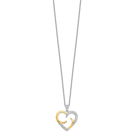 Sentimental Expressions Sterling Silver Gold-plated The Arms of Love 18in Heart Necklace QSX198