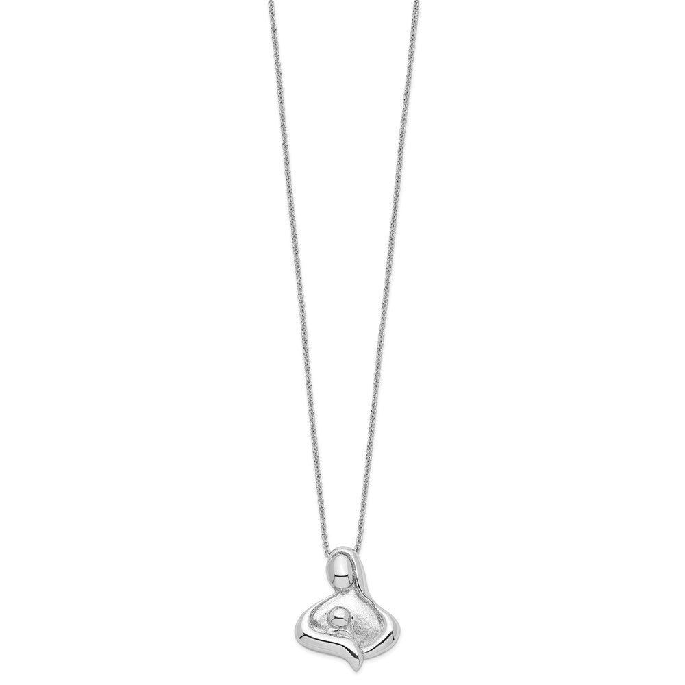 Sentimental Expressions Sterling Silver Rhodium-plated Polished Maternal Bond 18in Necklace QSX232