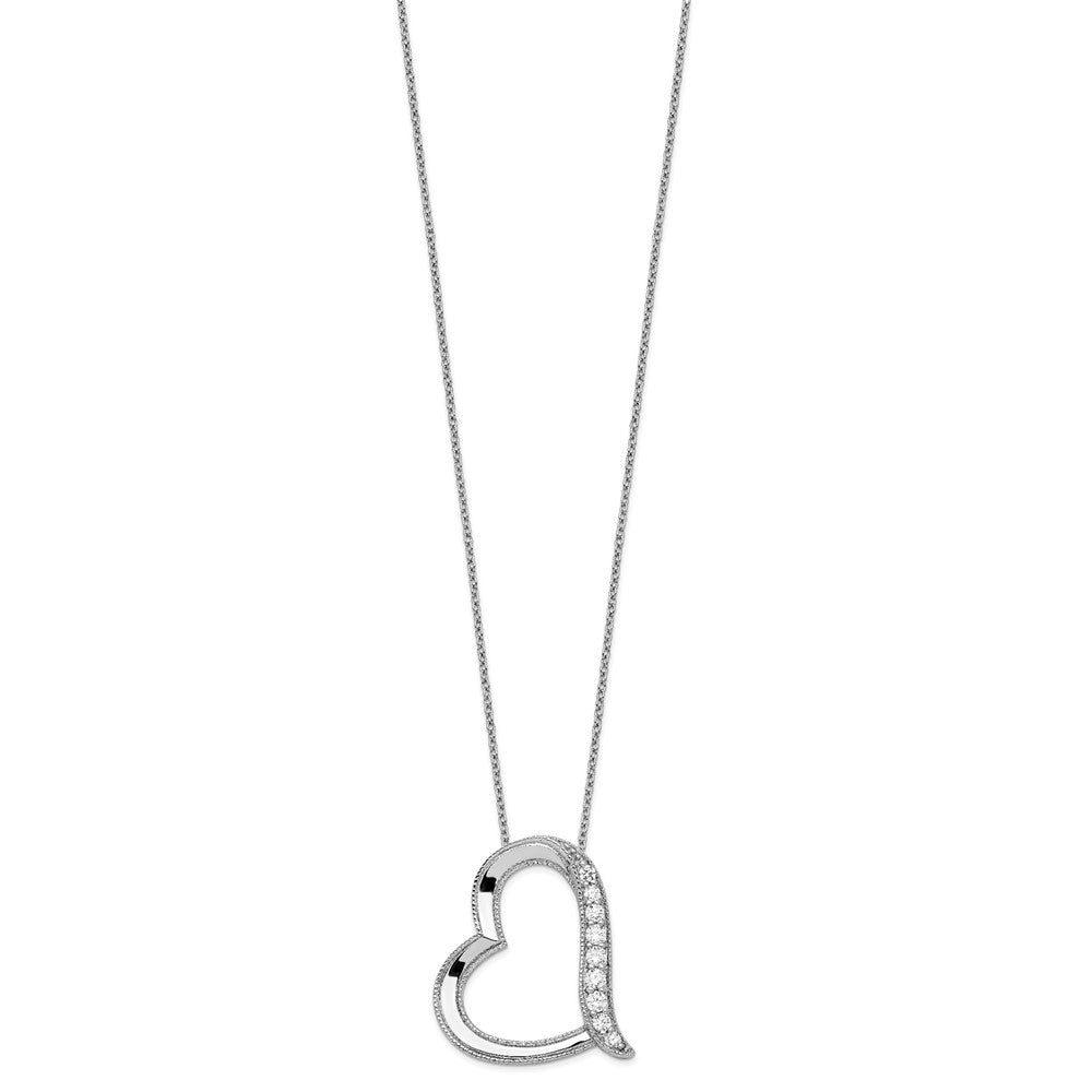 Sentimental Expressions Sterling Silver Rhodium-plated Antiqued CZ Daughter-In-Law 18in Necklace QSX286