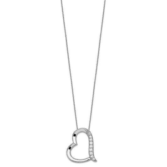 Sentimental Expressions Sterling Silver Rhodium-plated Antiqued CZ Daughter-In-Law 18in Necklace QSX286