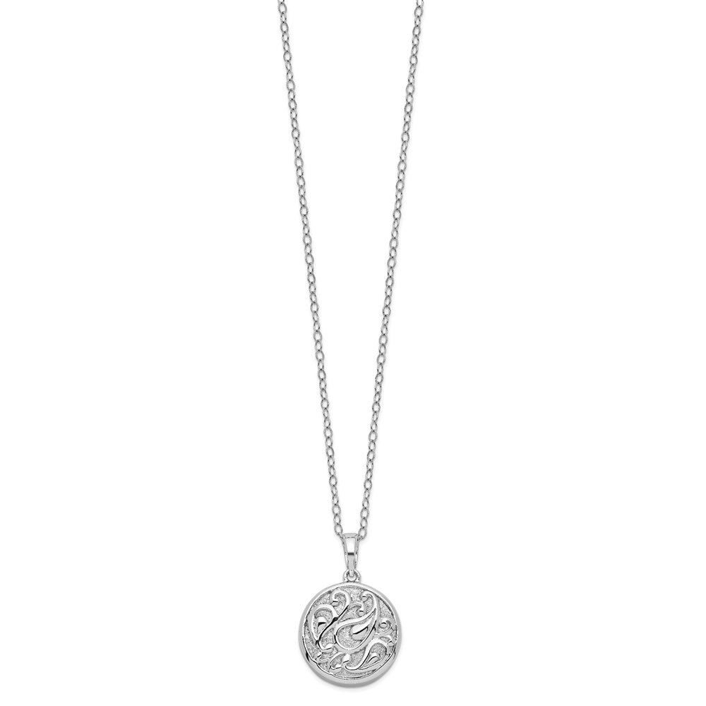 Sentimental Expressions Sterling Silver Rhodium-plated Tear in Circle Ash Holder 18 Inch Necklace QSX535