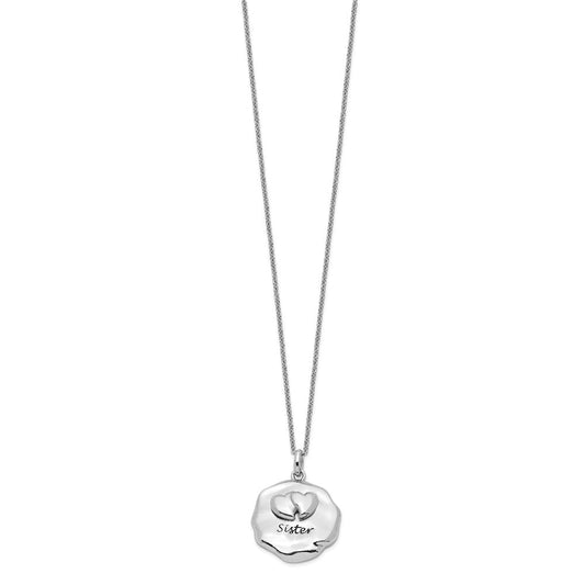 Sentimental Expressions Sterling Silver Rhodium-plated Antiqued For You My Sister 18in. Necklace QSX597