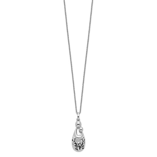 Sentimental Expressions Sterling Silver Rhodium-plated Mother's Pride and Joy 18in. Necklace QSX598