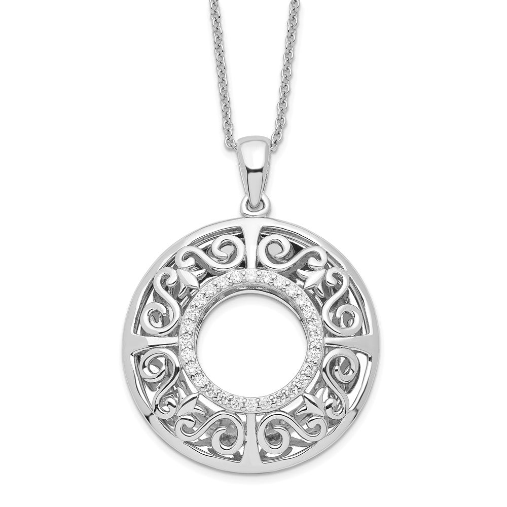 Sentimental Expressions Sterling Silver Gold-plated Antique CZ I Love You More Grandma 18in Necklace QSX601