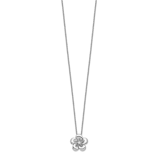Sentimental Expressions Sterling Silver Rhodium-plated CZ Be A Blessing 14in. Necklace with 2in. ext QSX668