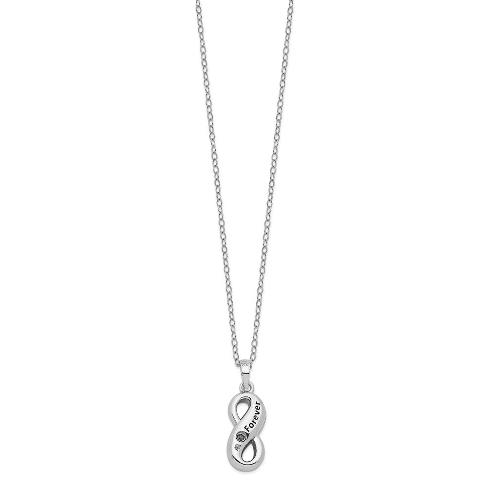 Sentimental Expressions Sterling Silver Rhodium-plated Gold-tone Heart Accent Infinite Love Ash Holder 18 Inch Necklace QSX696