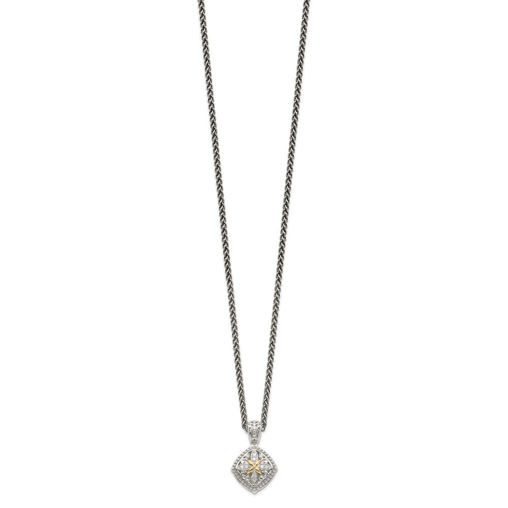 Shey Couture Sterling Silver with 14K Accent 18 Inch Diamond Necklace QTC1171