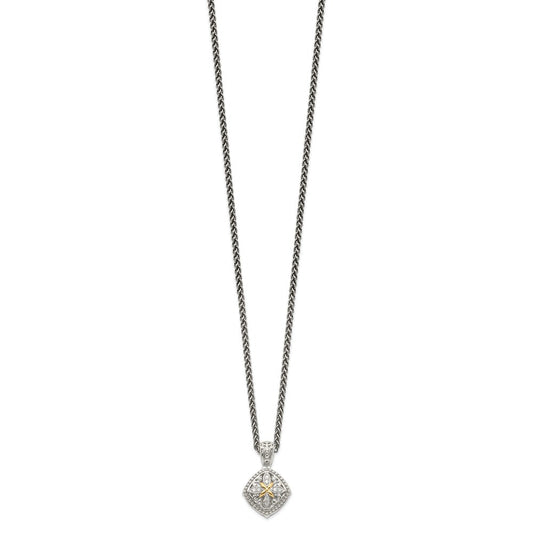 Shey Couture Sterling Silver with 14K Accent 18 Inch Diamond Necklace QTC1171