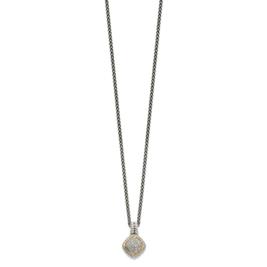 Shey Couture Sterling Silver with 14K Accent 18 Inch Diamond Necklace QTC1180