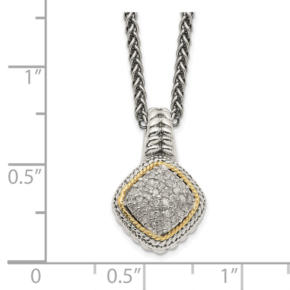 Shey Couture Sterling Silver with 14K Accent 18 Inch Diamond Necklace QTC1180