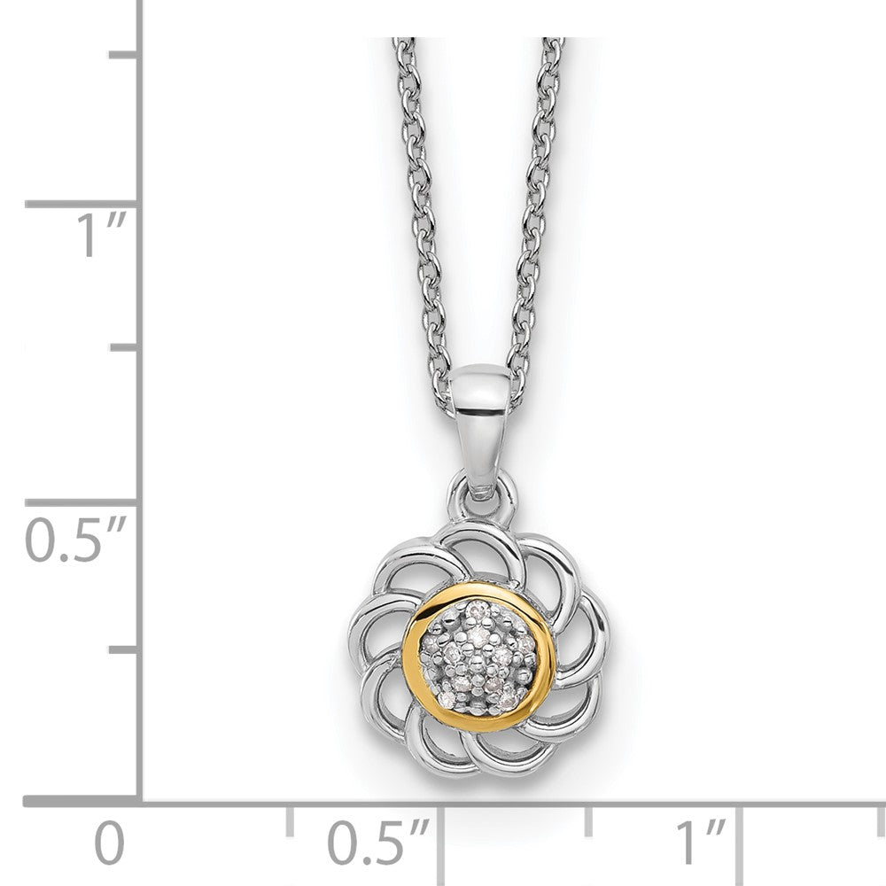 Shey Couture Sterling Silver Rhodium-plated with 14K Accent Diamond 18 inch Necklace QTC1781