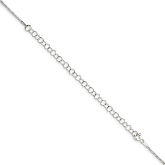 Sterling Silver 1.1mm Diamond-cut Round Box Chain w/4in ext.QVX022
