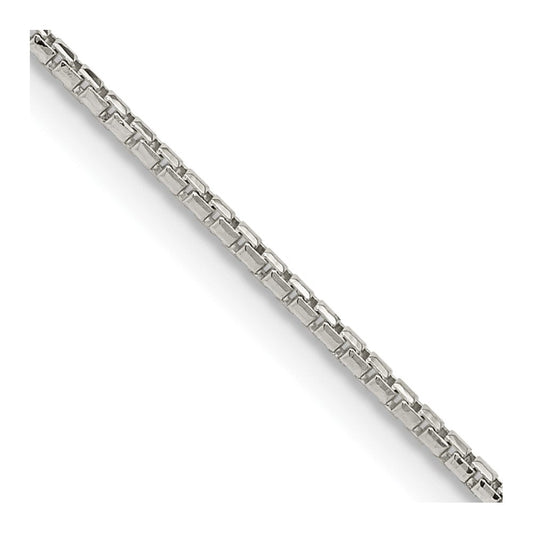 Sterling Silver 1.3mm Diamond-cut Round Box ChainQVX026